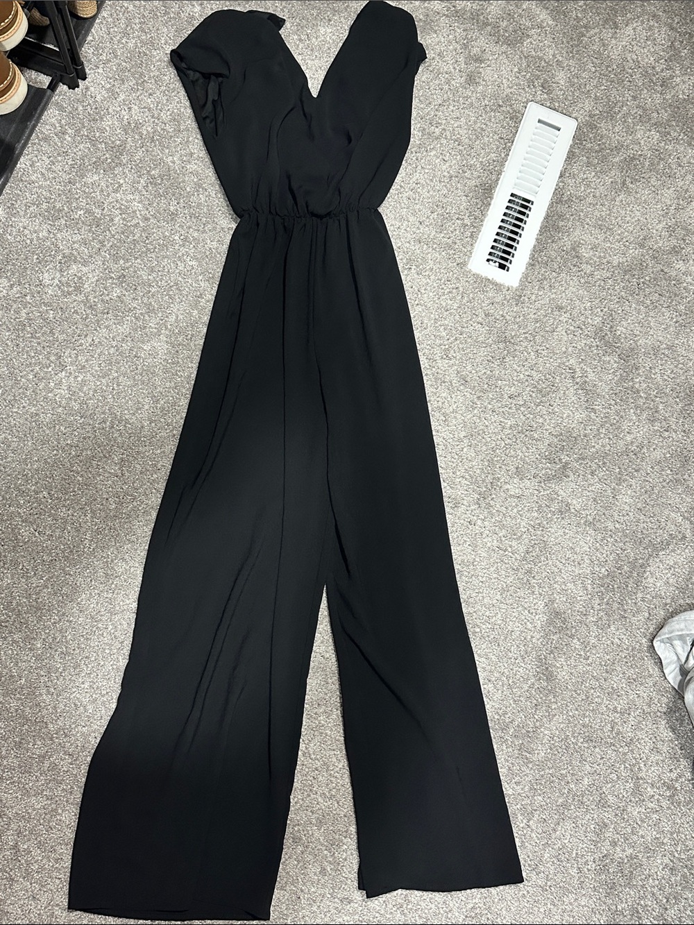 She + Sky Black Wide-Leg V-Neck Jumpsuit